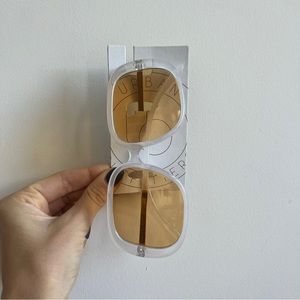 UO rounded square retro brown orange yellow tinted retro sunglasses